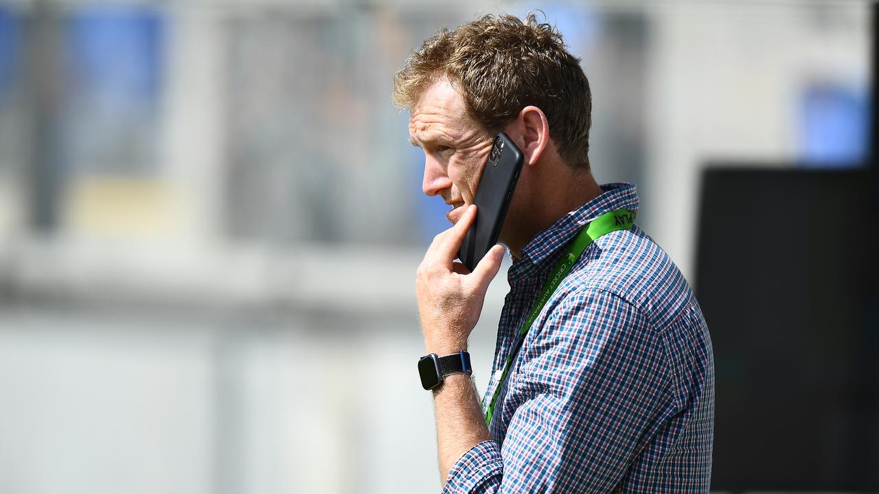 HOBART, AUSTRALIA - NOVEMBER 22: George Bailey Chairman of Selectors is seen during day two of the Sheffield Shield match between Tasmania and Western Australia at Blundstone Arena, on November 22, 2021, in Hobart, Australia. (Photo by Steve Bell/Getty Images)