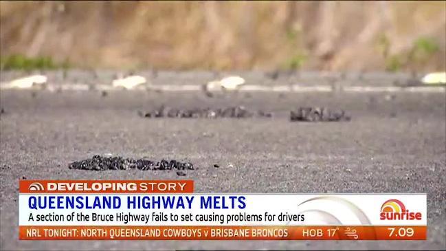 Bruce Highway melts, damaging cars