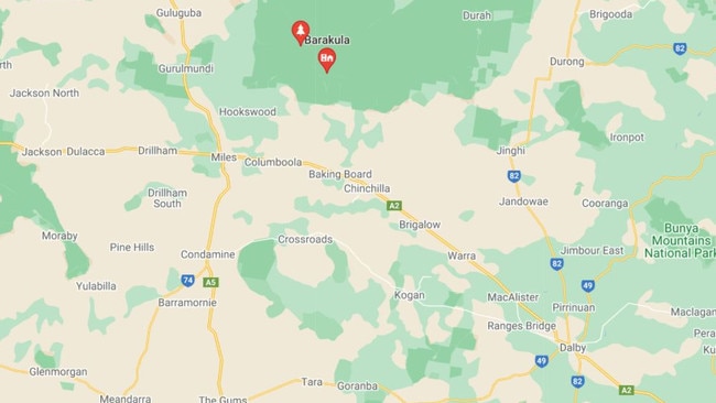 The Barakula State Forest is located 40 km north of Chinchilla on the Western Downs. Picture: Google Maps