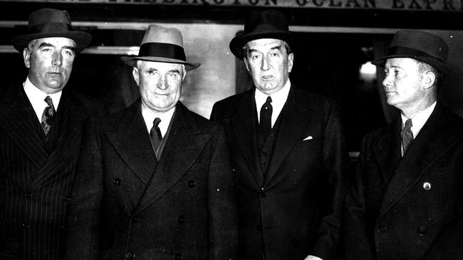 Robert Menzies, Sir Earl Page, Stanley Bruce and Thomas White in London in April 1938.