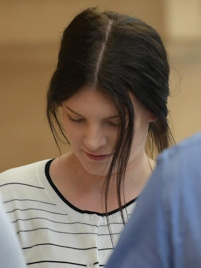 Shelby Lee Angie Holmes outside the District Court before her sentencing this afternoon. Picture: AAP Image/David Mariuz