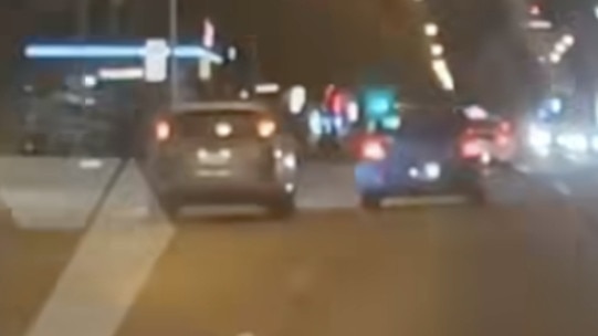 Police are investigating a wild road rage crash caught on camera at Nailsworth. Picture: 7NEWS