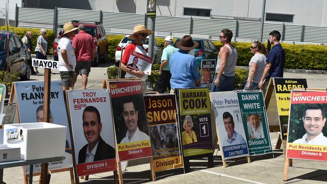 Early voting at Deception Bay on March 20. Picture: David Alexander