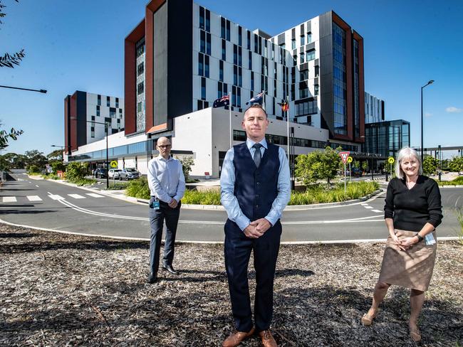 Pictured (L-R) are: Chief Operating Officer, Paul Darcy Director of Medical Services, Peter Thomas, Director of Nursing, Fiona Allsop (AAP Image / Julian Andrews).