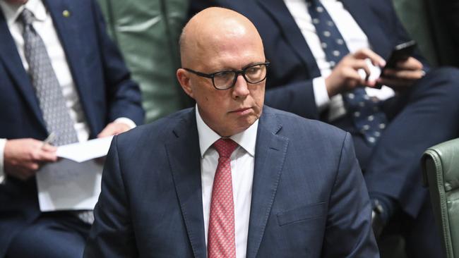 Peter Dutton’s Christmas message was composed, in a strong finish to the parliamentary year for the Opposition Leader, according to Dennis Shanahan. Picture: NCA NewsWire / Martin Ollman