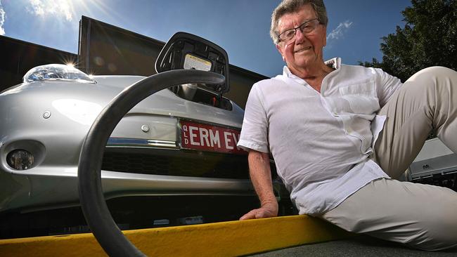 Energy billionaire Trevor St Baker recharges his Nissan Leaf