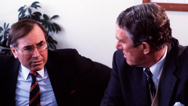 Then treasurer John Howard, left, and prime minister Malcolm Fraser in Canberra in 1982.