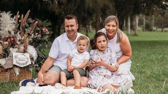 Olivia Toole pictured with her family.