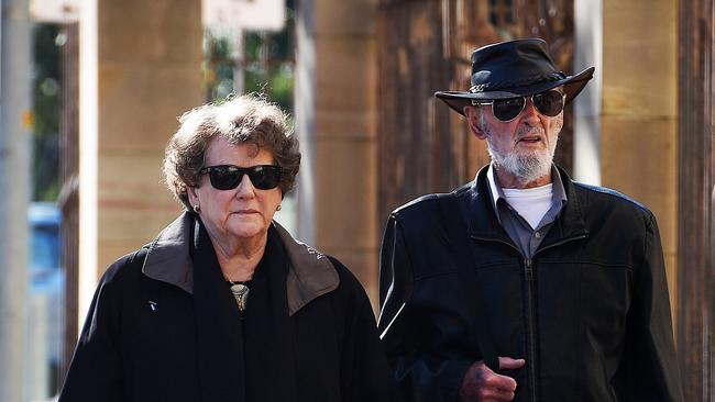 Family of stroke victim Michael John Russell outside the Coroners Court.