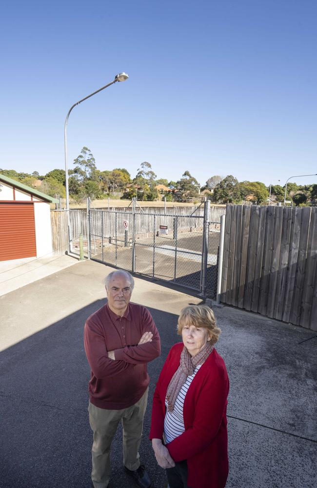 Susan Jackson and Vince Sicari of the Haberfield Association want the site used for ‘passive recreation’. Picture: AAP