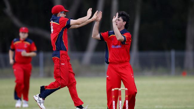 Central North celebrating a wicket. Picture: John Appleyard