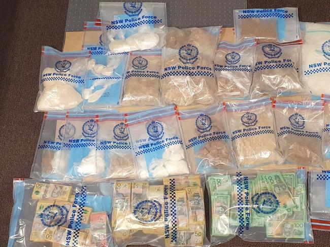 Drugs and cash allegedly seized during the raid on Novemebr 18. Picture: NSW Police