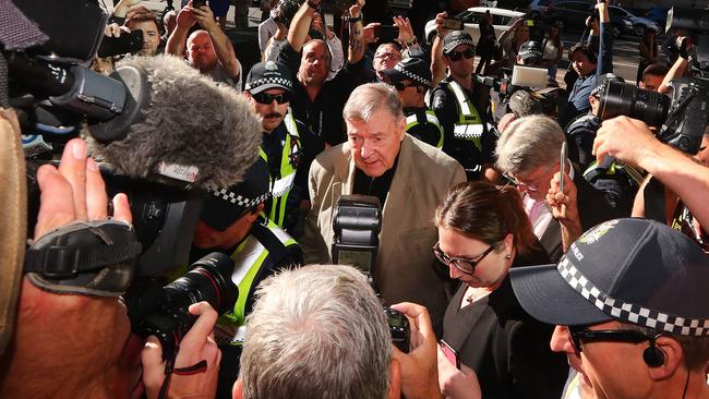 George Pell arriving at Melbourne County Court in February 2019. Photo: Michael Dodge