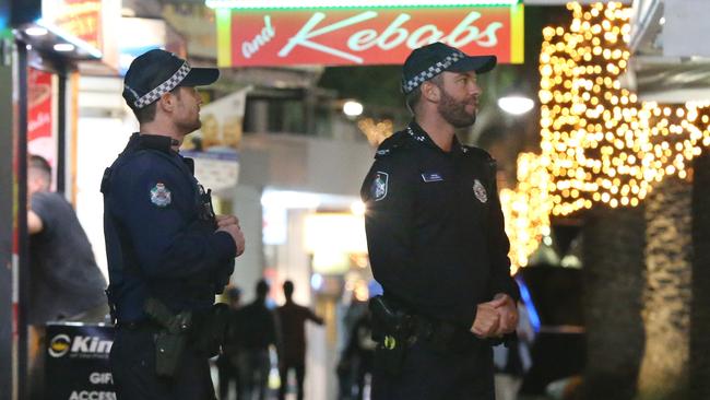 Police on the beat on the Coast. Picture Glenn Hampson.