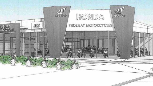 NEW ERA: An artist's impression of the proposed new showroom for Wide Bay Motorcycles. Picture: Gympie Regional Council