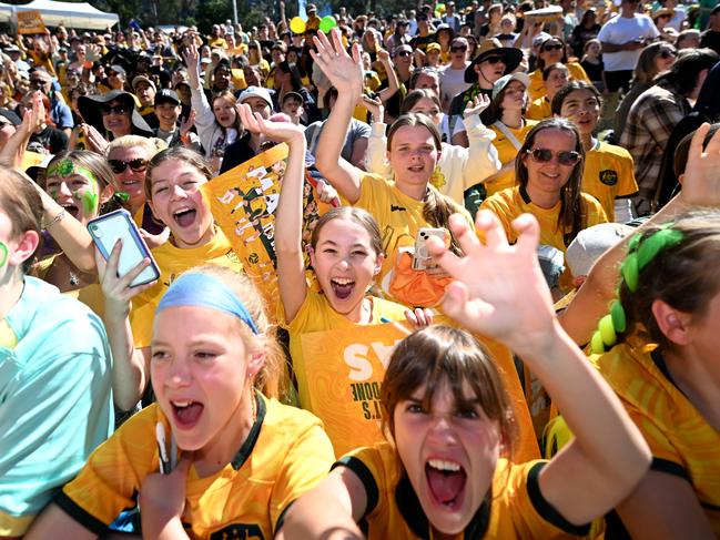 BRISBANE, AUSTRALIA - NewsWire Photos - AUGUST 20, 2023. Matildas fans gather to show their support at a community reception event in Brisbane. Picture: Dan Peled / NCA NewsWire