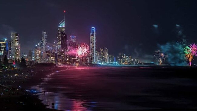 New Year's Eve 2019 fireworks on the Gold Coast. Picture: Rodney Anderson Photography