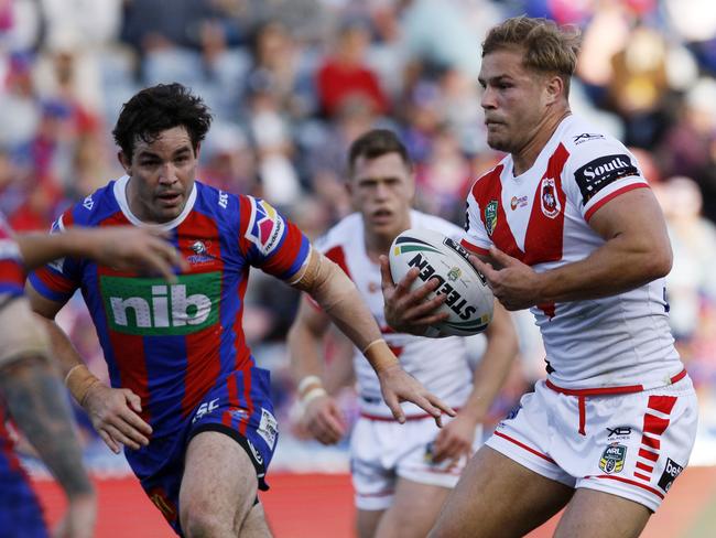 Jack de Belin playing for the Dragons in 2018. Picture: Darren Pateman/AAP