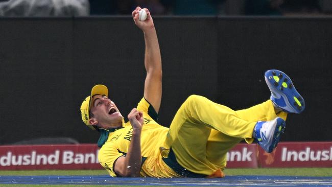 Hell of a catch from captain Pat. Photo by Arun SANKAR / AFP