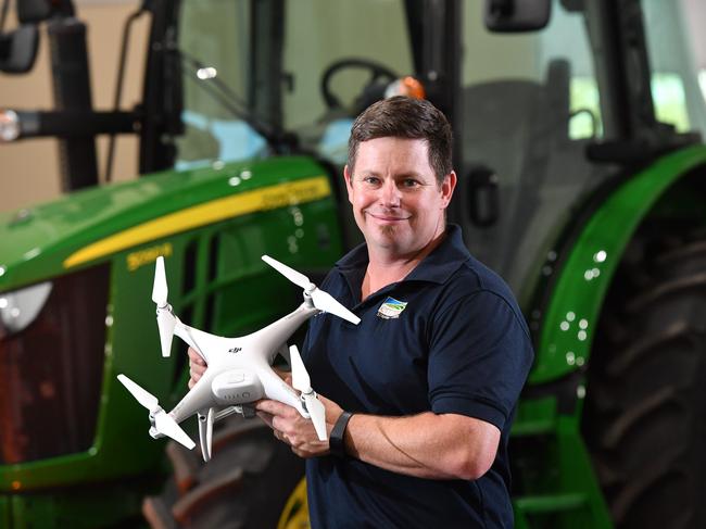 Precision Agriculture Manager for Emmetts Matt Burns poses for a photograph Wayvile Showgounds, Adelaide on Sunday the 23rd of February 2020. Agriculture has hit record levels in the new PIRSA scorecards and this result coincides with the AdvanceAg Symposium happening at the show grounds on Monday. (AAP/ Keryn Stevens)