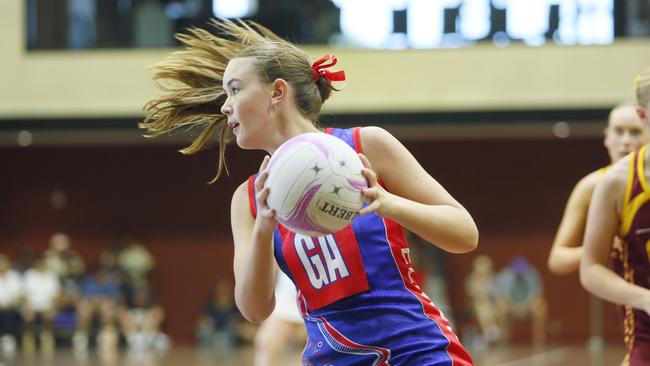 Action from the 2025 Netball Victoria State Titles in Frankston. Picture: Netball Victoria.