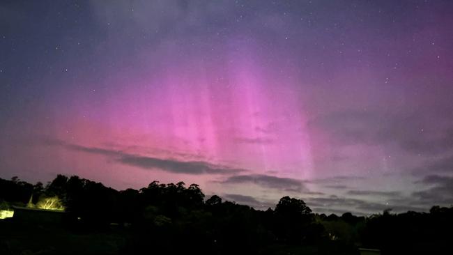 Southern lights witnessed from the Adelaide Hills. Picture: Facebook