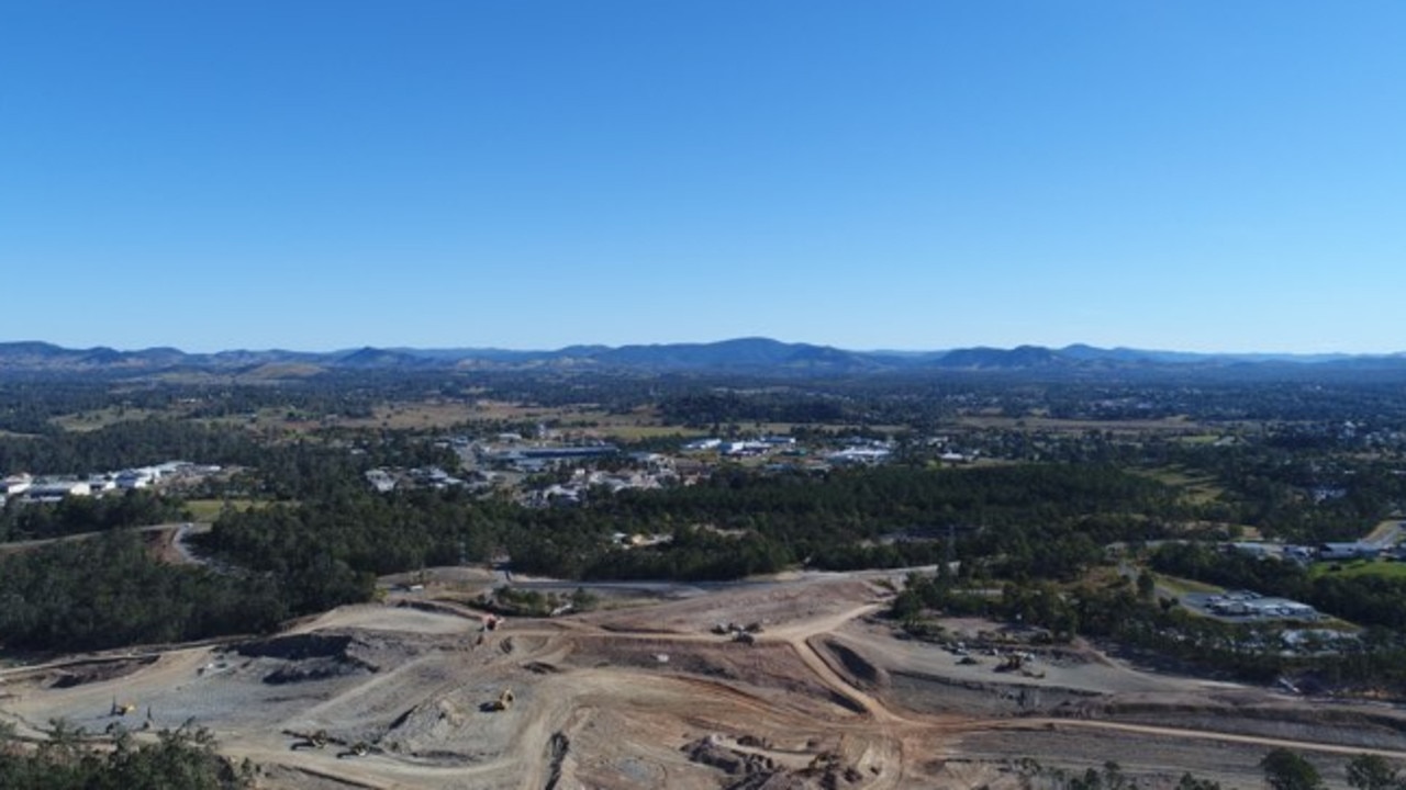 New drone images show the progress of the of the $1 billion, 26km final section of the Gympie Bypass from Woondum to Curra, as seen from East Deep Creek on June 17. Pictures: Josh Preston