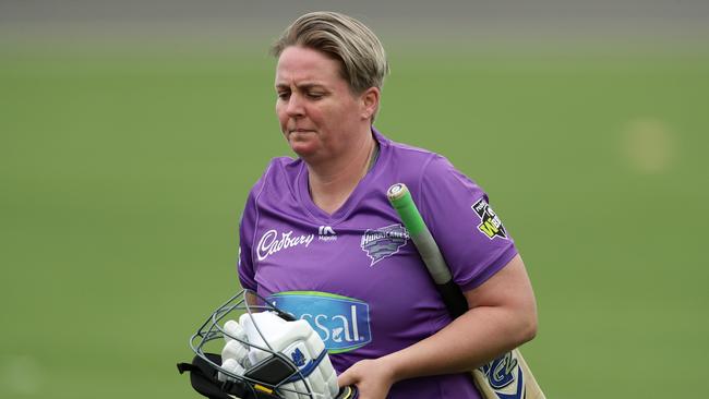 Rachel Priest after being dismissed by Megan Schutt. Picture: Mark Metcalfe/Getty Images