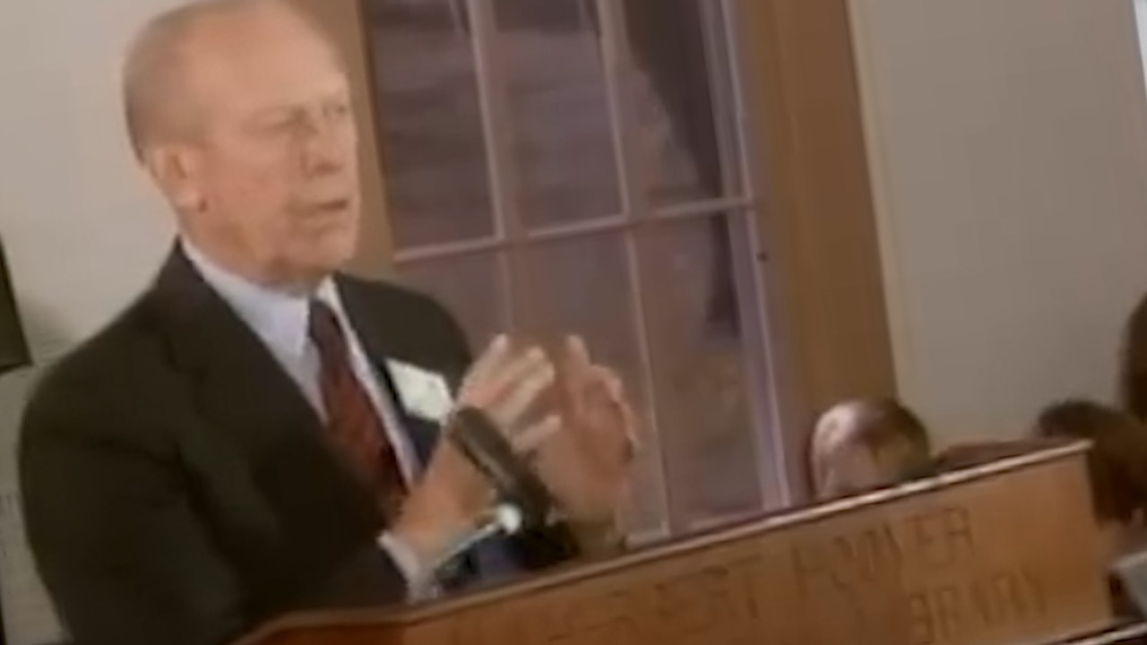 Former US president Gerald Ford predicting how the first woman would become president.