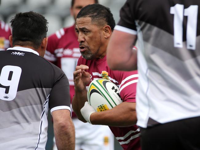 Hopoate in action against the Barbarians today. Picture: Tim Hunter