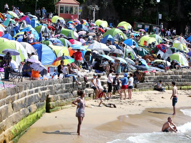 There are no plans to stop the campers at Blues Point. Picture: Chris Pavlich