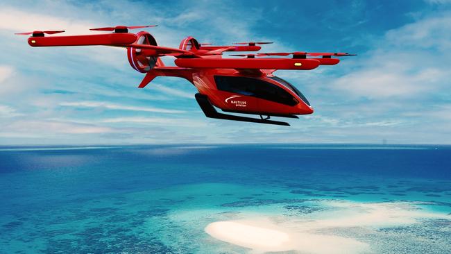 Nautilus Aviation is set to spend $70m to buy 10 new electrical vertical takeoff and landing (eVTOL) aircraft to add to its tourism fleet in Northern Australia. Picture: Supplied