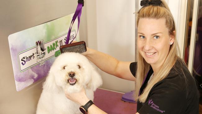 Number 3: Alana Walsh from Short Bark n Sides Dog and Cat Grooming, Mornington, with Coco. Picture: Norm Oorloff