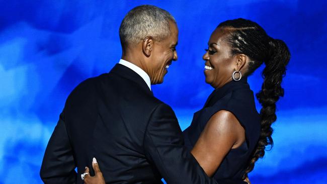 Barack and Michelle Obama at the Democrat convention. Picture: AFP