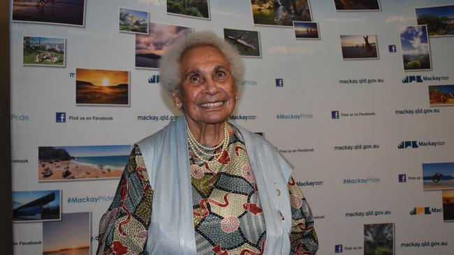 Mabel Quakawoot is the 2021 Citizen of the Year. Mackay Australia Day Awards Gala Dinner. Picture: Tara Miko