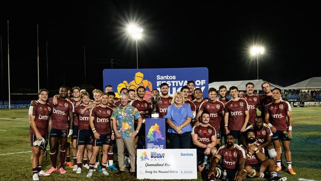 The Queensland Reds after winning their trial match against the New South Wales Waratahs on the weekend. Photo credit: Anthony Wingard/ QRU.