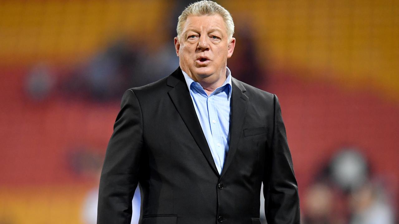 Television commentator Phil Gould is seen during the Round 22 NRL match between the Brisbane Broncos and the Penrith Panthers at Suncorp Stadium in Brisbane, Friday, August 16, 2019. (AAP Image/Darren England) NO ARCHIVING, EDITORIAL USE ONLY