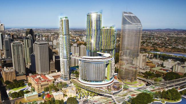 An artist's impression of the casino which is under construction at Queen’s Wharf in Brisbane.