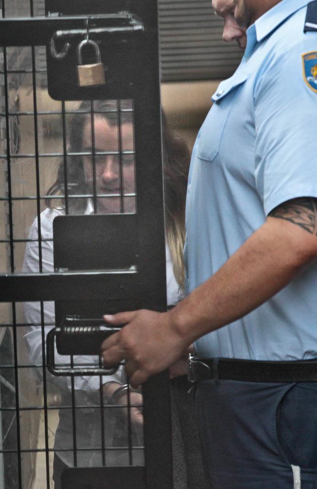 Cathrina Cahill, entering the prison van at the Supreme Court, Sydney, Friday, November 2, 2018. Picture: AAP/Ben Rushton.