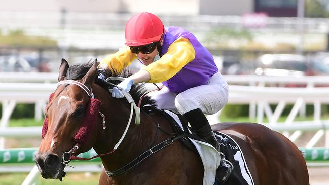 Jaden Lloyd winning with Samurai wins at Eagle Farm in 2021. Picture: Grant Peters-Trackside Photography