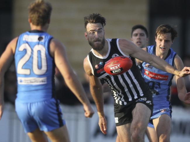 SANFL: Port Adelaide v Sturt at Alberton Oval. Port's Charlie Dixon in action. 8 June 2019. (AAP Image/Dean Martin)