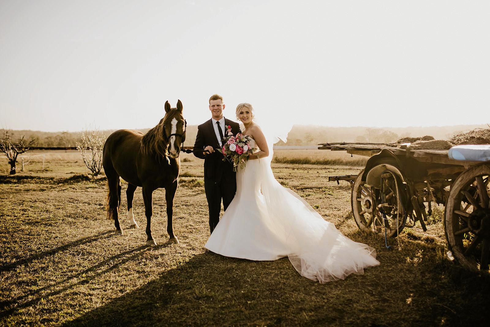 BEAUTIFUL DAY: Shelbi and Mitchell McMahon held their wedding at St Mary's Church in Warwick surrounded by family and friends. Picture: Leah Cruikshank