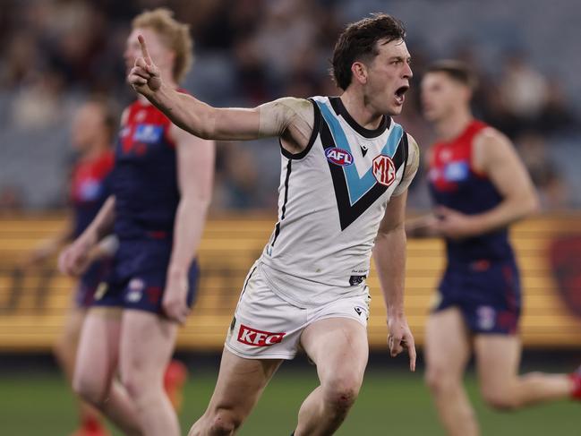 Port Adelaide star Zak Butters after finishing on the run in the third term. Picture: Darrian Traynor/AFL Photos/via Getty Images