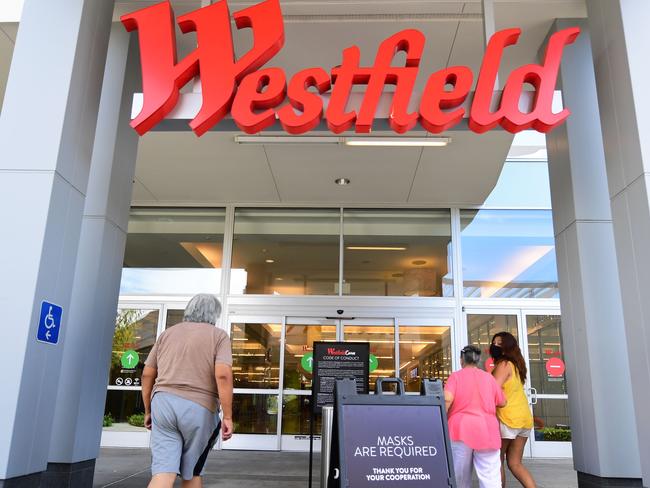 Westfield management has been boarding up shops run by Mosaic Group following a rent dispute. Picture: Frederic J. BROWN/AFP