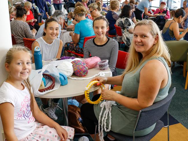 Knitters came together at Frankston to make woollen nests and socks for injured wildlife.