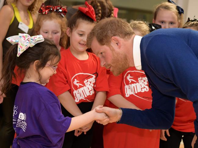 Britain’s Prince Harry and his fiancée Meghan Markle attend a street dance class during their visit to Star Hub community and leisure centre in the Tremorfa area of Cardiff, south Wales on January 18, 2018. Picture: AFP
