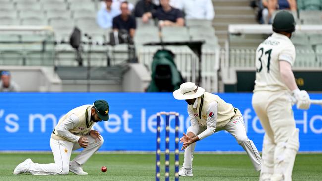 Pakistan's Abdullah Shafique dropped a catch from Australian batsman David Warner in the Boxing Day test