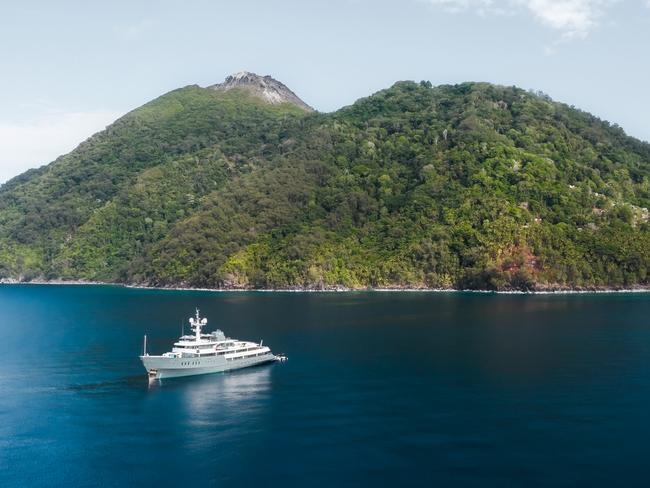 EMBARGO FOR TWAM, 15 FEBRUARY 2025. FEE MAY APPLY. Aqua Blu Yacht. Seven day Spice Islands and Coral Triangle cruise with Aqua Expeditions. Photo: Supplied