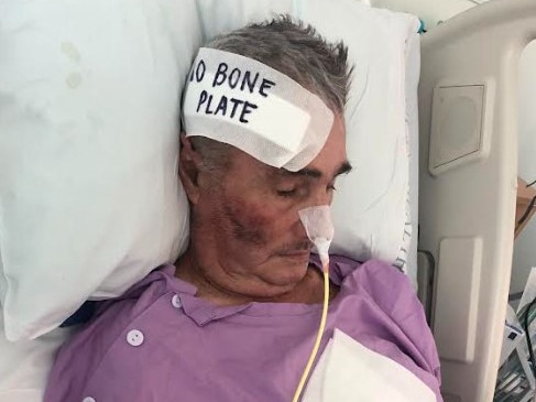 Rockhampton horse trainer John Poots in hospital in Brisbane earlier this month.