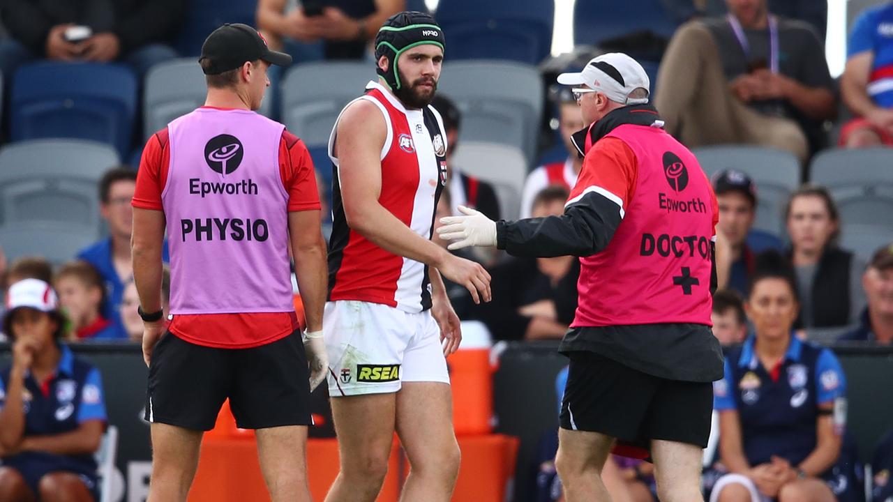St Kilda is still unsure when Paddy McCartin will resume training. Photo: Scott Barbour/Getty Images.